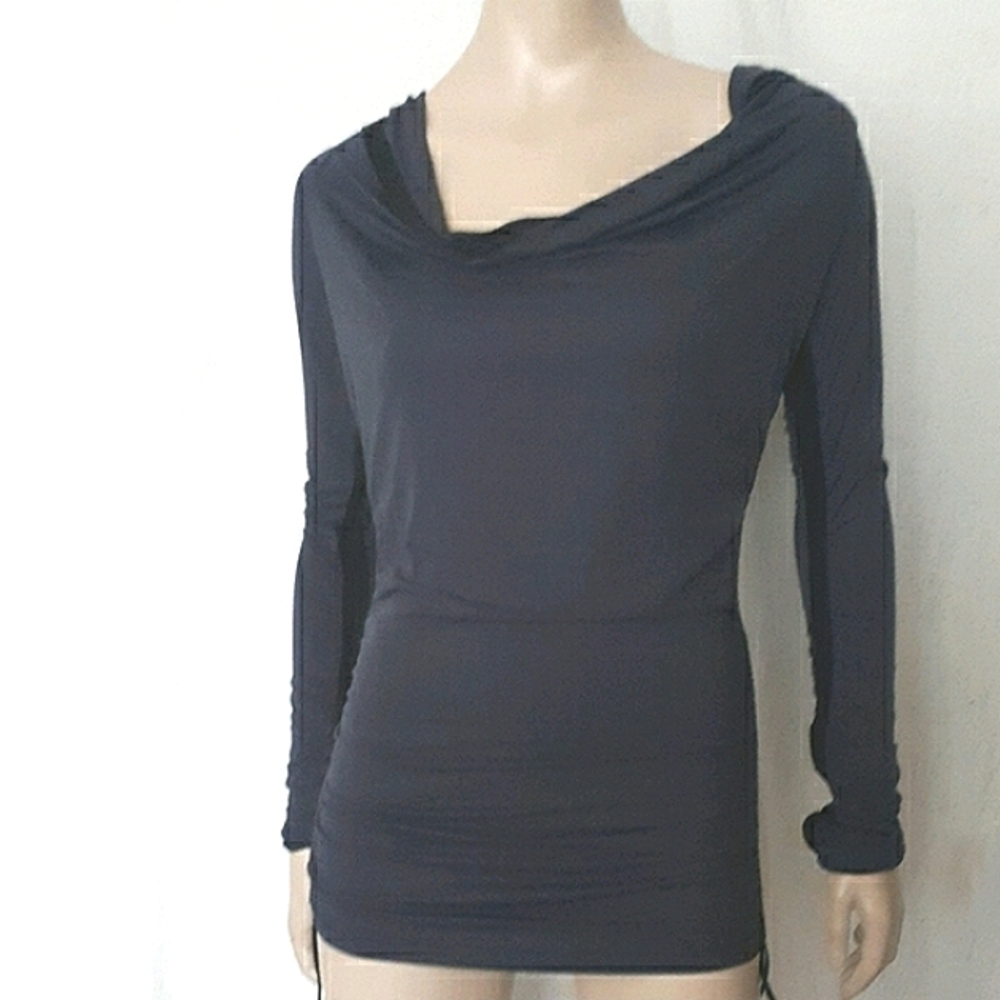 PH8 | Cowl-neck Bodycon Top w/Hoodie and Ruching